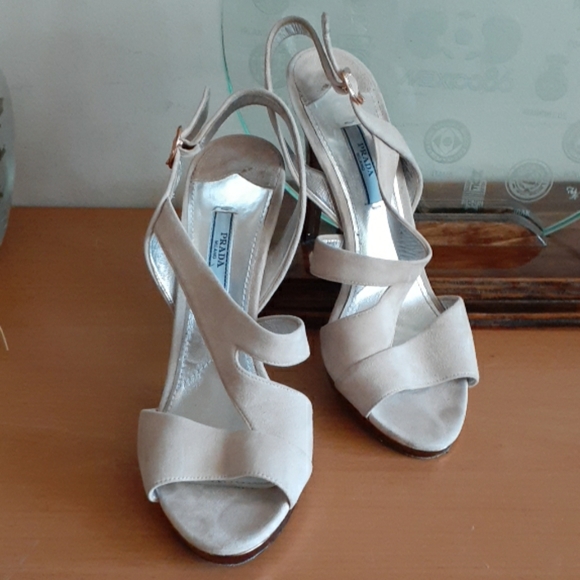 Prada Shoes - Prada Stunning Suede Strappy Heel Sandals 39